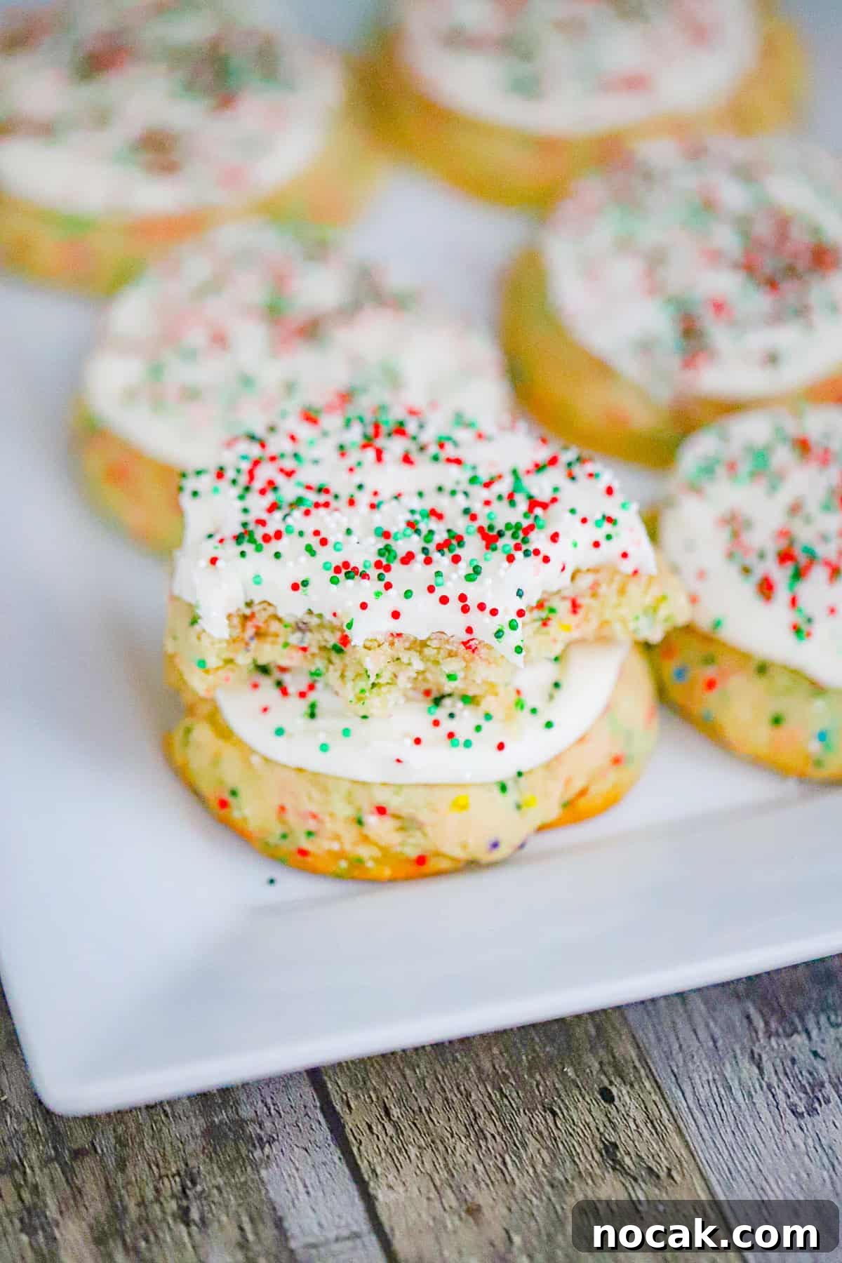 Christmas Sugar Crumble Cookies Recipe: Festive Soft & Chewy Cookies 6 stacked christmas crumbl cookie