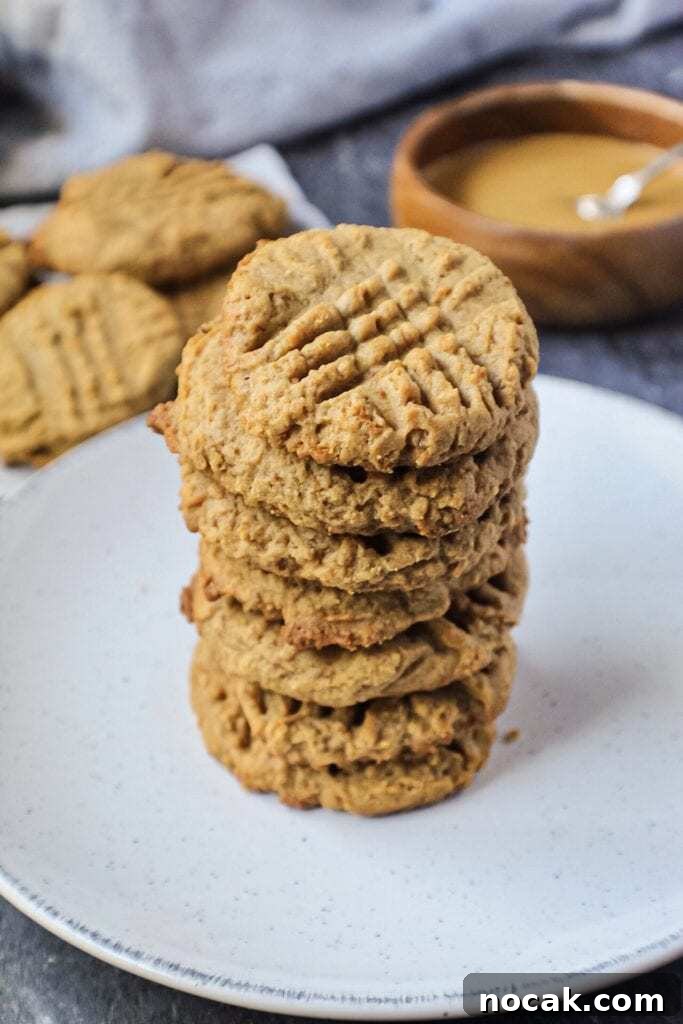 Chewy Peanut Butter Cookies Recipe with Crispy Edges 2 peanut butter cookies
