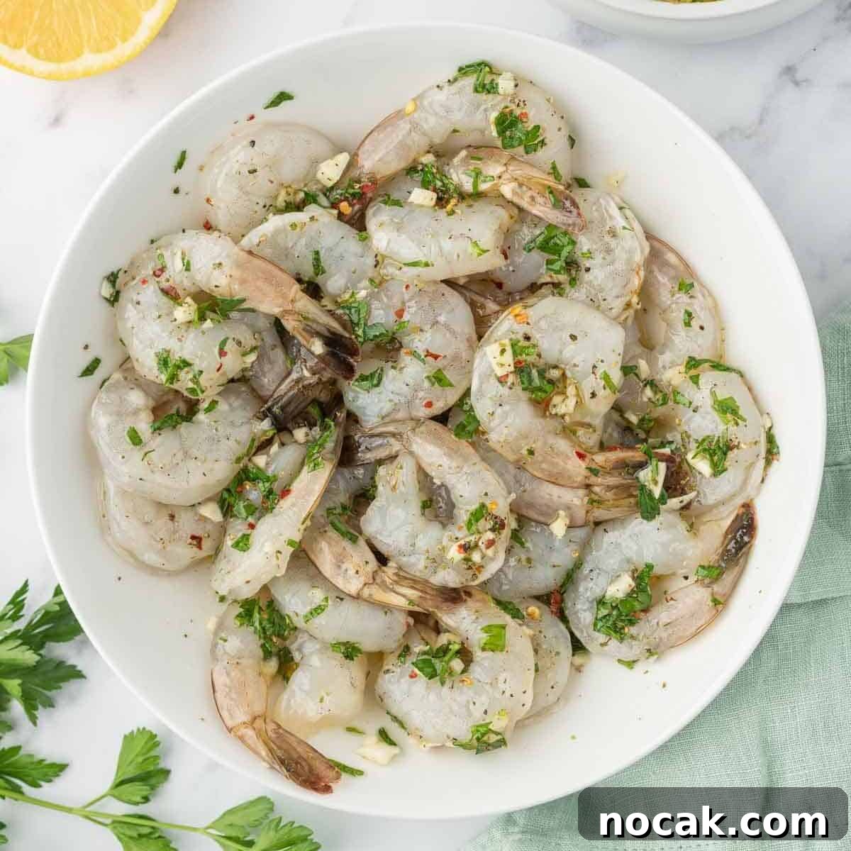 Garlic-Grilled Shrimp Skewers with Zesty Lemon Marinade 5 How to marinate shrimp for grilled garlic shrimp skewers.