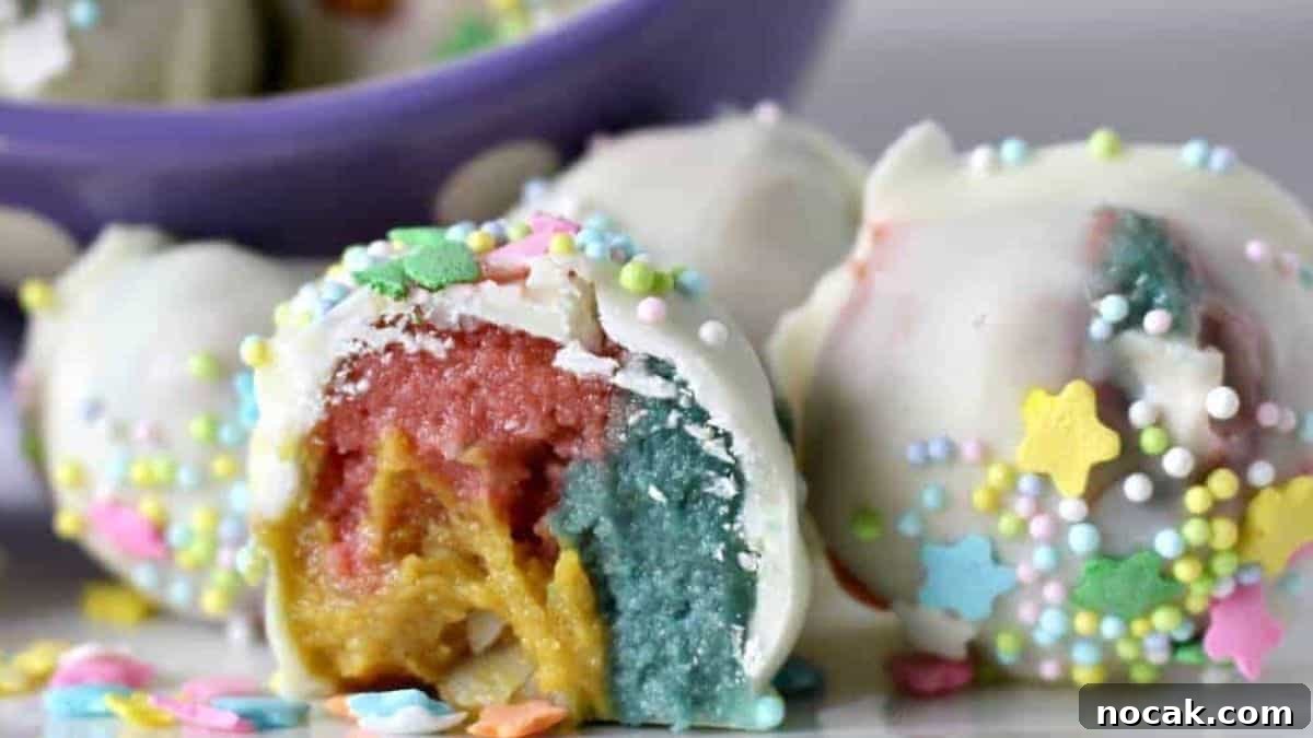 A close-up shot of a few pieces of unicorn truffles. 