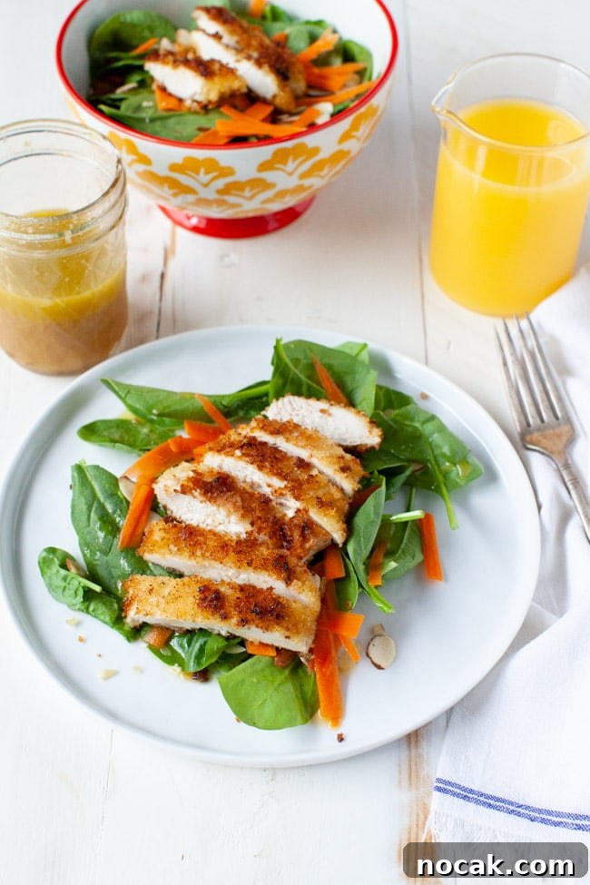 Chicken Spinach Salad with Orange-Ginger Dressing from thelittlekitchen.net Chicken Spinach Salad with Orange-Ginger Dressing from thelittlekitchen.net