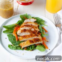 Panko-Crusted Chicken Spinach Salad with Orange-Ginger Dressing 2 Chicken Spinach Salad with Orange-Ginger Dressing from thelittlekitchen.net