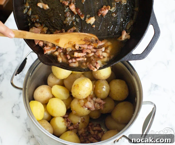 Potato Bliss: Boiled Baby Potatoes in Bacon Butter Sauce 6 how to toss baby potatoes in a butter sauce