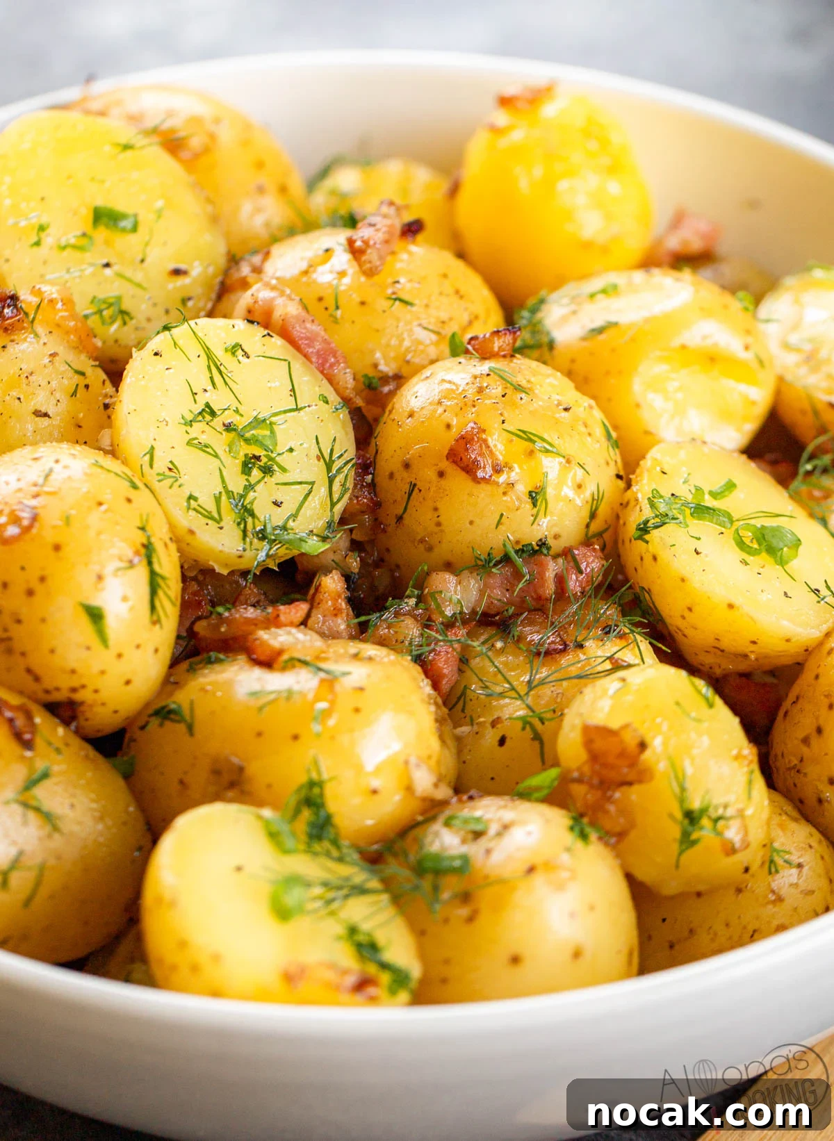 baby potatoes in butter Ukrainian boiled baby potatoes with a butter bacon sauce