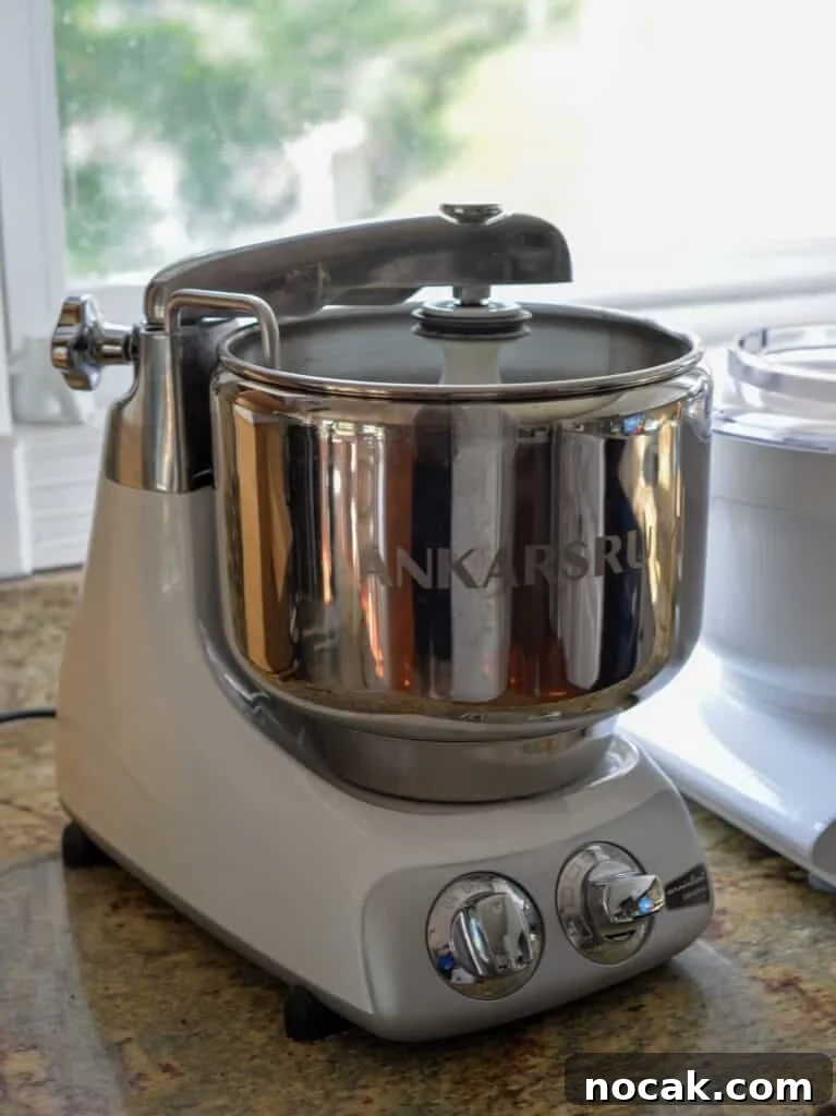 Stand Mixer Reviews: KitchenAid, Bosch, Ankarsrum & Ooni Compared 11 Ankarsrum mixer sitting on a counter.