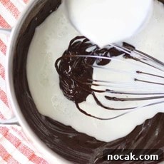 Hot Chocolate without Cocoa Powder: Simple Homemade Recipe 5 chocolate and milk being stirred together in a saucepan with a whisk