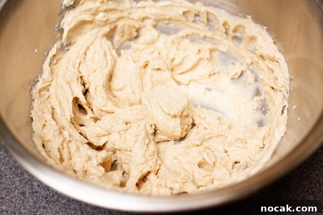 Creaming butter and sugar Brown sugar and butter creamed together