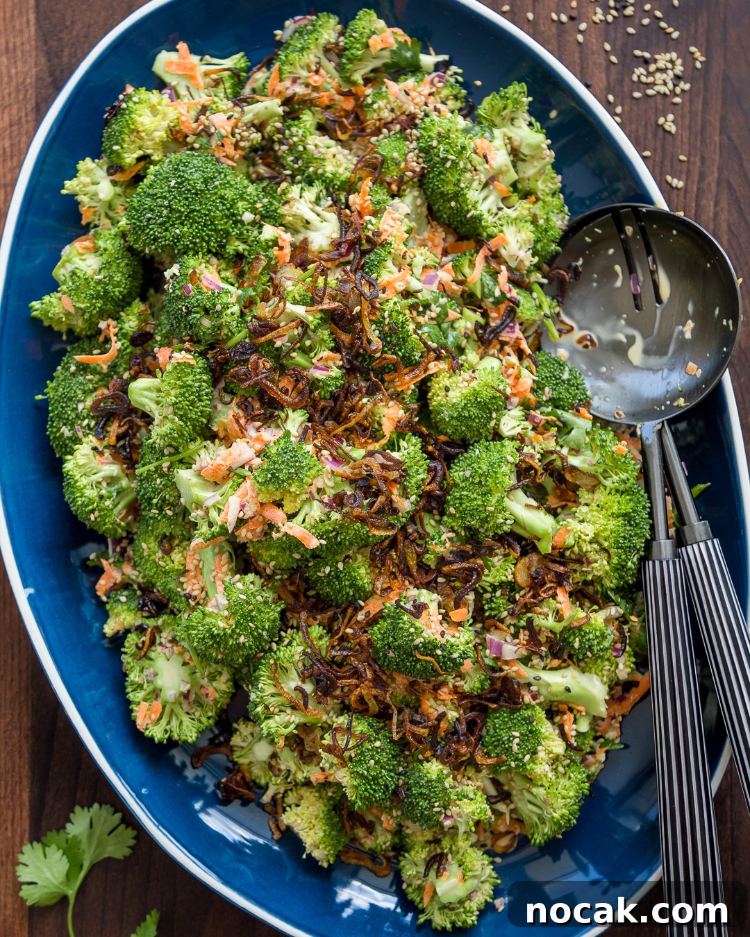 Whole30 Asian Broccoli Salad with Crispy Shallots & Sesame Dressing 2 Whole30 Asian Broccoli Salad Paleo Primal Gourmet Easy Summer Recipe
