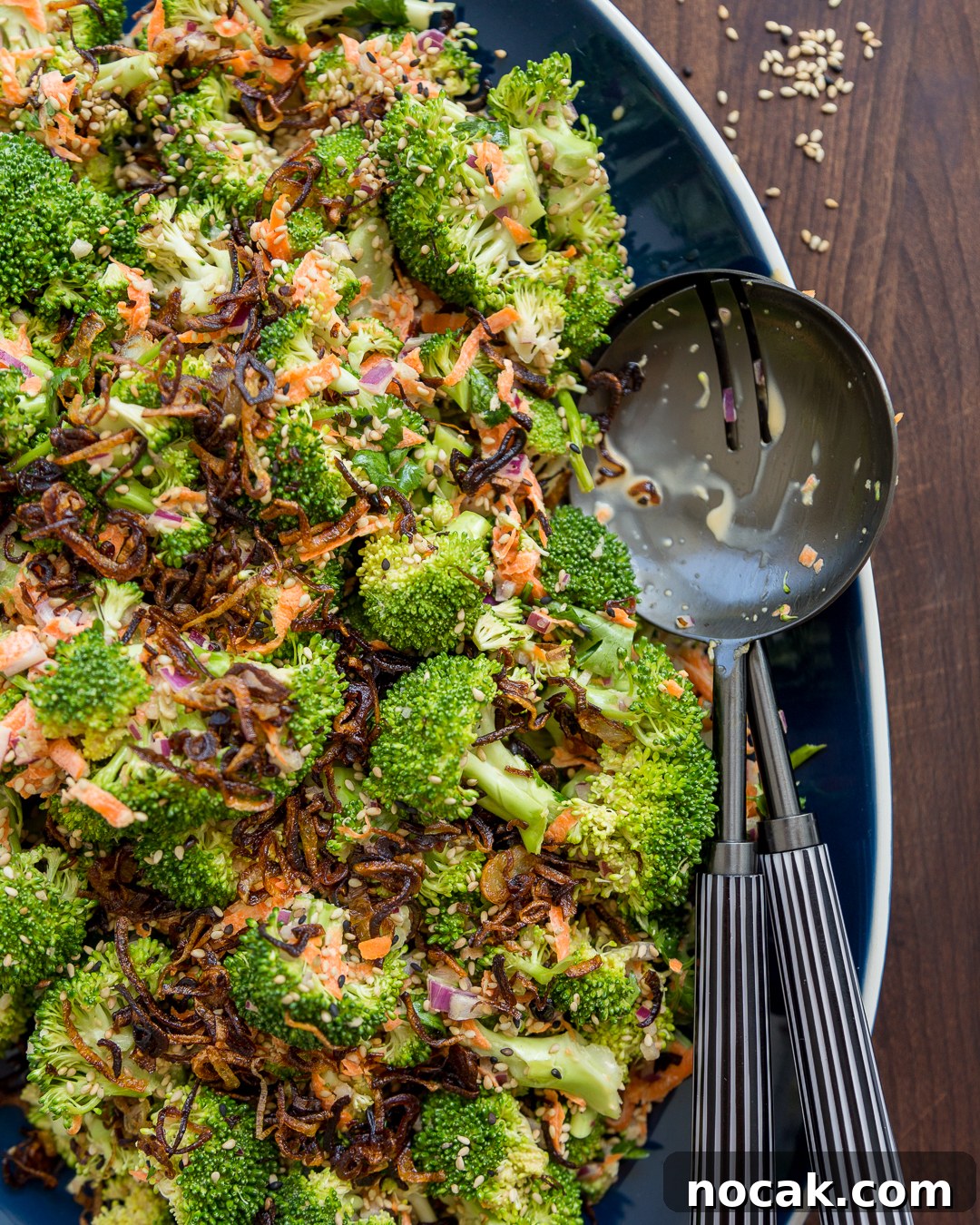 Whole30 Asian Broccoli Salad with Crispy Shallots & Sesame Dressing 3 Whole30 Asian Broccoli Salad Paleo Primal Gourmet Easy Summer Recipe