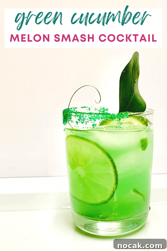 Green Melon Cucumber Smash Cocktail with Whiskey for St. Patrick’s Day 2 st patricks day cocktail recipe