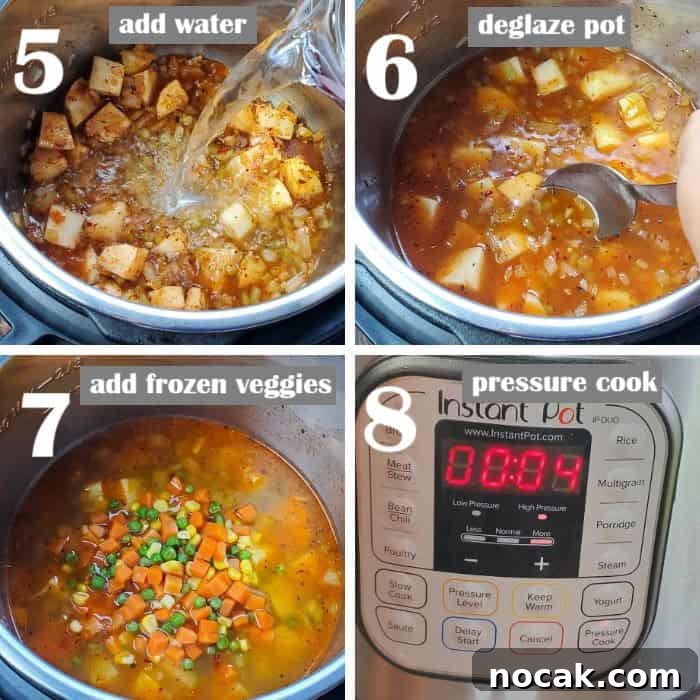 Creamy Vegetable Soup Recipe: Comforting Weeknight Meal 5 deglazing and pressure cooking soup
