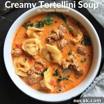 Creamy Vegetable Soup Recipe: Comforting Weeknight Meal 9 Instant Pot creamy tortellini soup in a white soup bowl