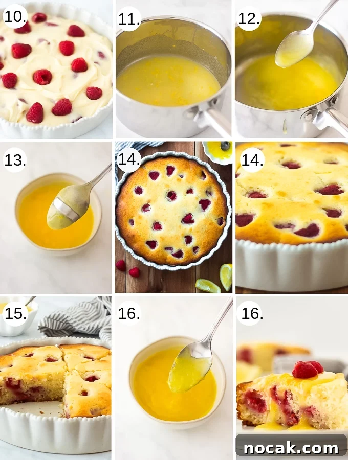 Lemon Curd-Glazed Ricotta Raspberry Cake Recipe 4 Step by step photos to make Raspberry Ricotta Cake with Lemon Curd Glaze
