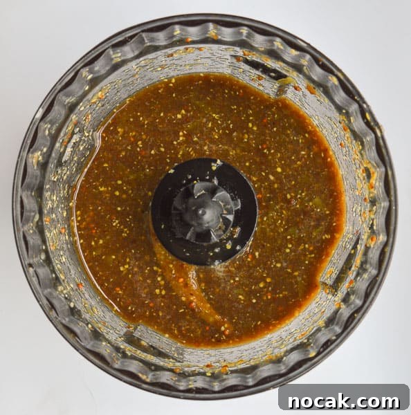 Whole30 Balsamic Mustard Salad Dressing Recipe 6 Blended balsamic salad dressing in a food processor bowl