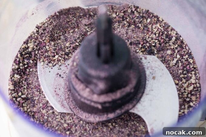 Creamy No-Bake Blueberry Fudge Recipe 5 Freeze dried blueberry powder in a food processor.