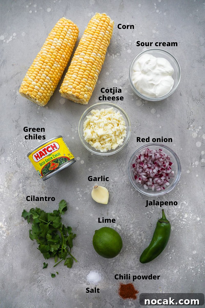 Mexican Street Corn Dip Recipe: Creamy Elote-Inspired Dip 3 Ingredients used to make Mexican street corn dip