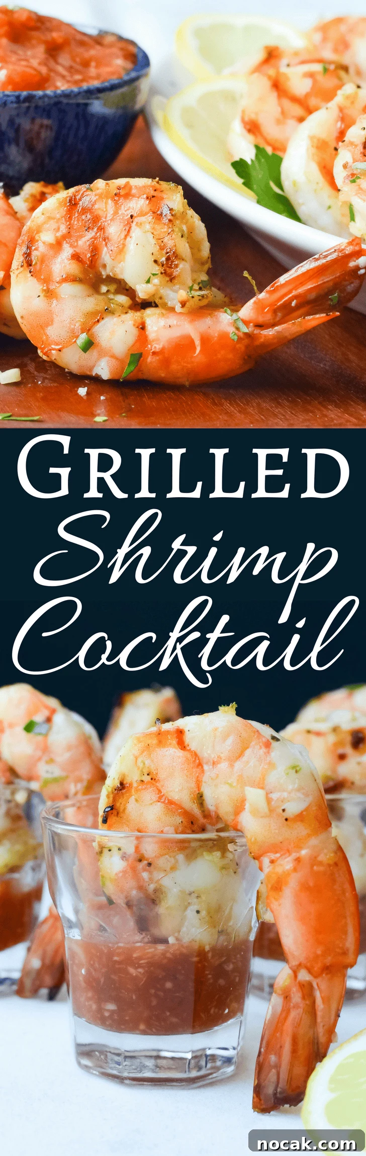 Citrus-Grilled Shrimp Cocktail with Zesty Dipping Sauce 13 Need an easy shrimp recipe? This Grilled Shrimp Cocktail with homemade cocktail sauce has just a few ingredients and is ready in minutes. Great for entertaining!