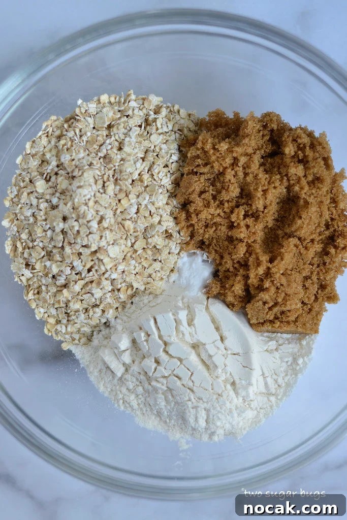 oat layer ingredients in a bowl