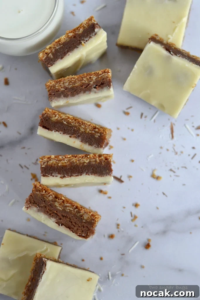 double chocolate oat bottom brownies in a line