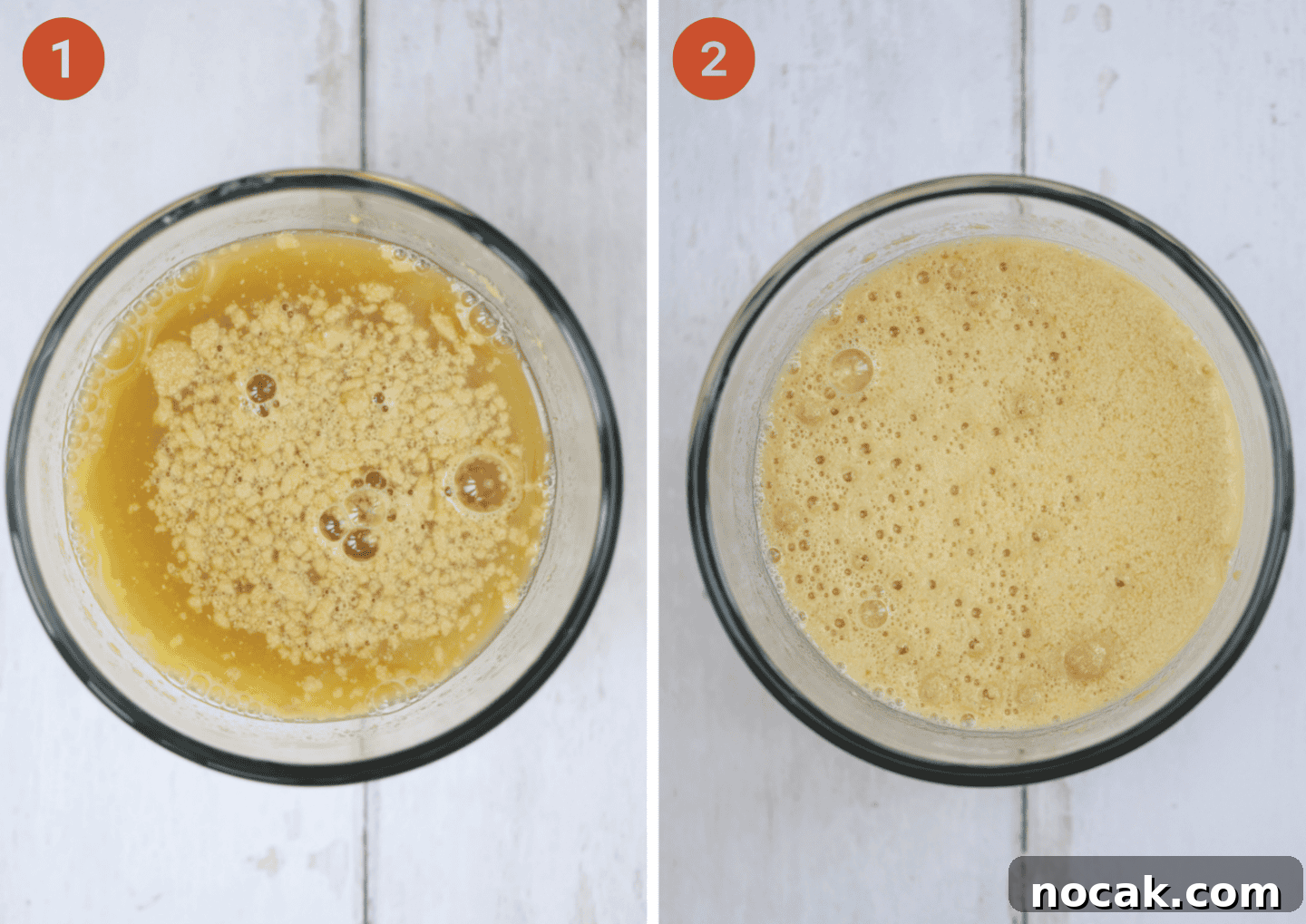 Gluten-Free Hawaiian Rolls Recipe: Soft, Sweet, and Vegan Option 5 The yeast mixture before and after activation.