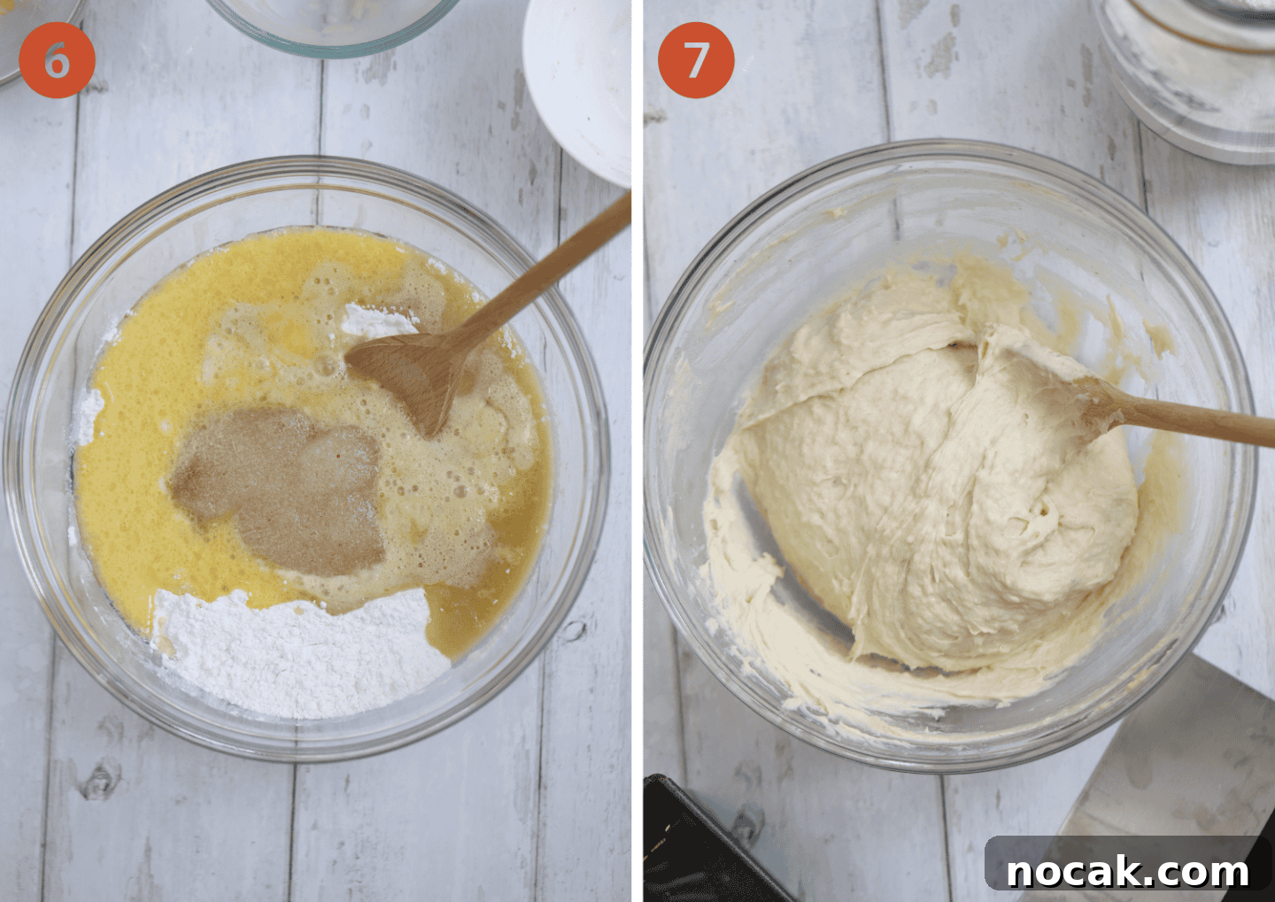 Gluten-Free Hawaiian Rolls Recipe: Soft, Sweet, and Vegan Option 7 Adding the bread ingredients then stirring to make a dough.