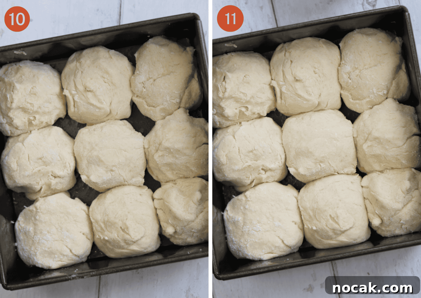 Gluten-Free Hawaiian Rolls Recipe: Soft, Sweet, and Vegan Option 9 The Hawaiian rolls before and after proving.