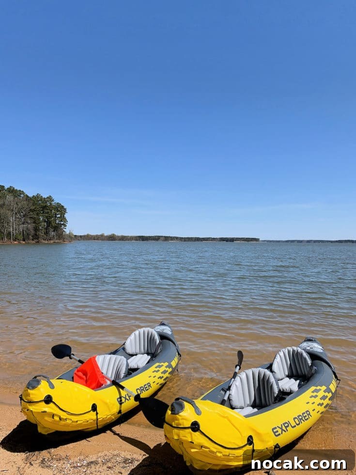 What We Learned After One Year Living in an RV 10 inflatable kayaks on Kerr Lake