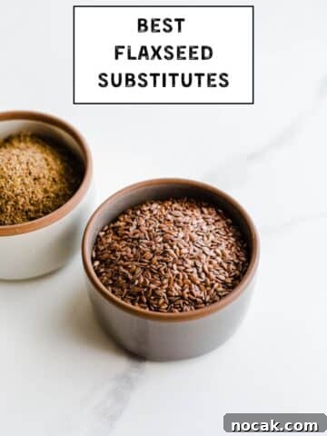 Whole and ground seeds in two small bowls.