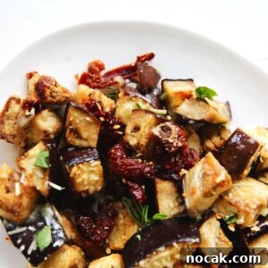 oven roasted sun dried tomato eggplant cubes recipe