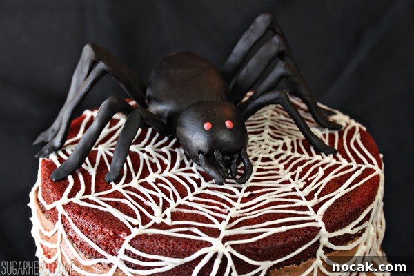 Spiderweb Naked Red Velvet Cake | From SugarHero.com Spiderweb Naked Red Velvet Cake | From SugarHero.com