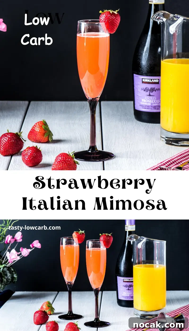 Italian Strawberry Mimosa Cocktail Recipe 9 Pin recipe