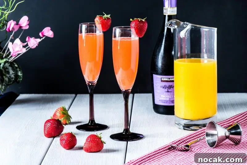 Italian Strawberry Mimosa Cocktail Recipe 10 Italian Strawberry Mimosa served