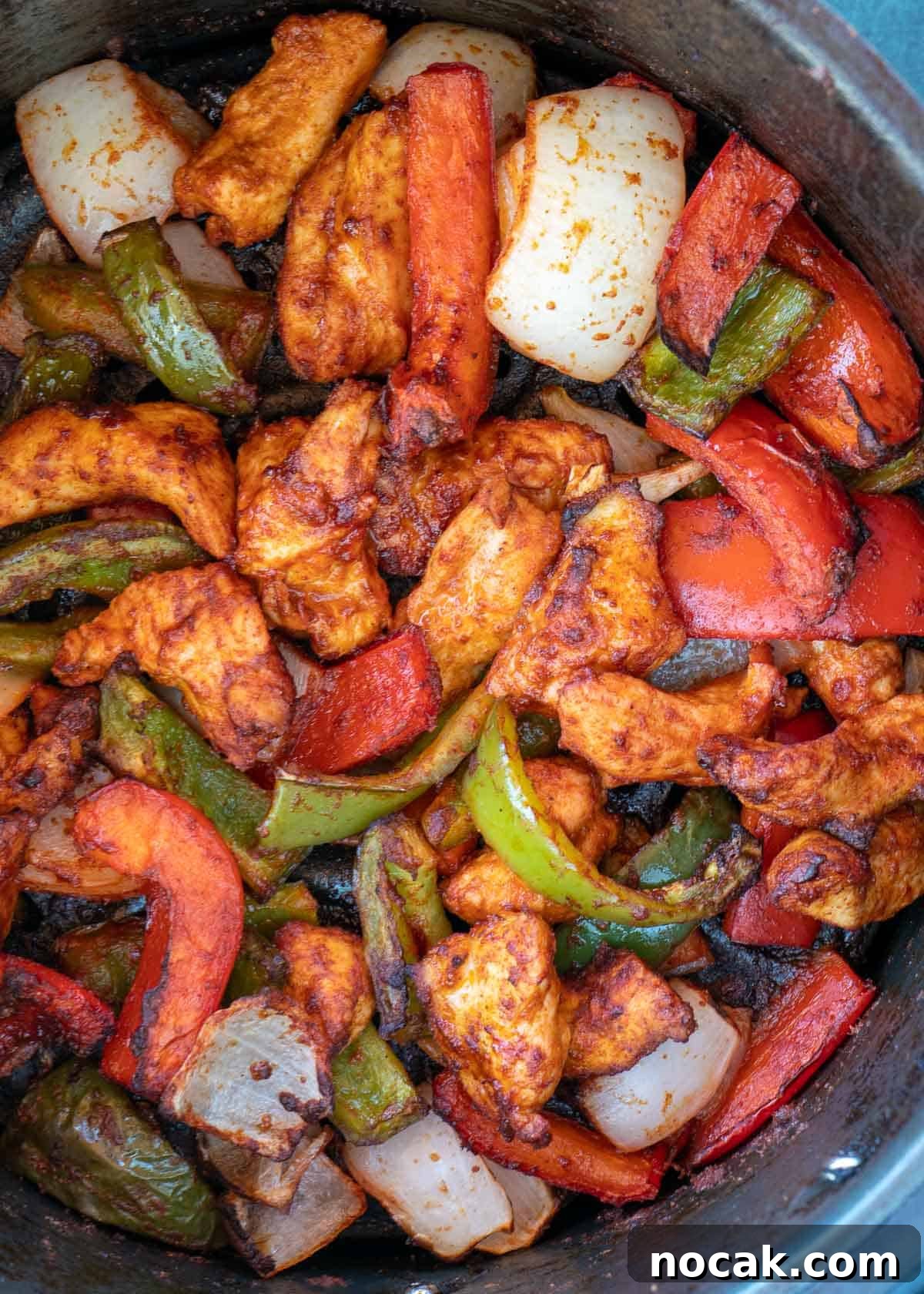 Crispy Air Fryer Chicken Fajitas with Peppers and Onions 11 Chicken and vegetables in air fryer