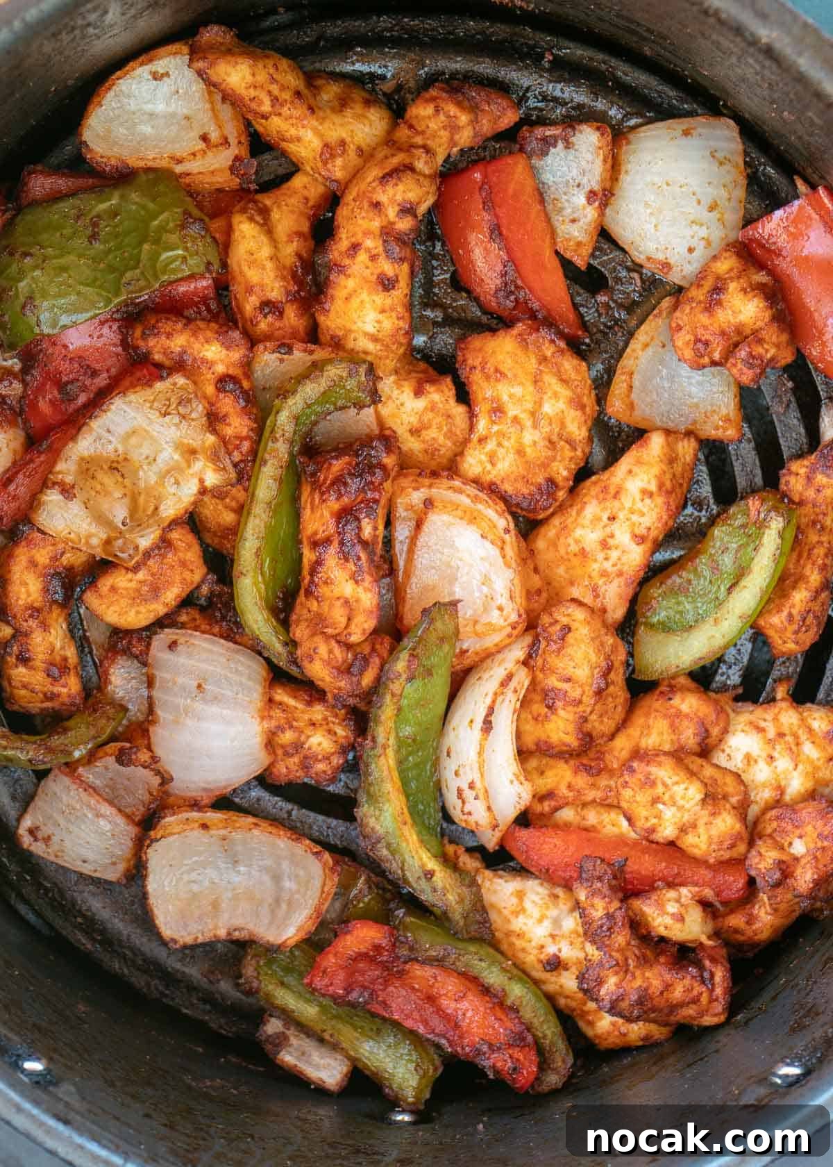 Crispy Air Fryer Chicken Fajitas with Peppers and Onions 9 chicken fajita ingredients in air fryer