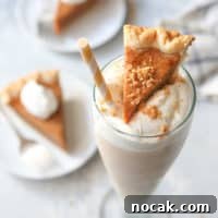 Pumpkin pie milkshake with real pumpkin pie!