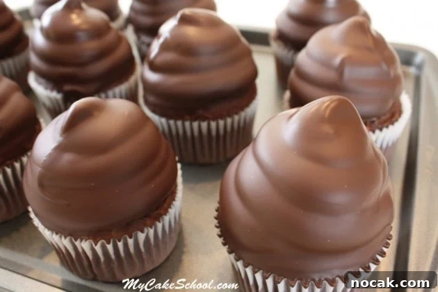 Chocolate Shell Recipe for Hi-Hat Cupcakes! Chocolate Shell Coating Recipe by MyCakeSchool.com! Step by Step Recipe and Tutorial!