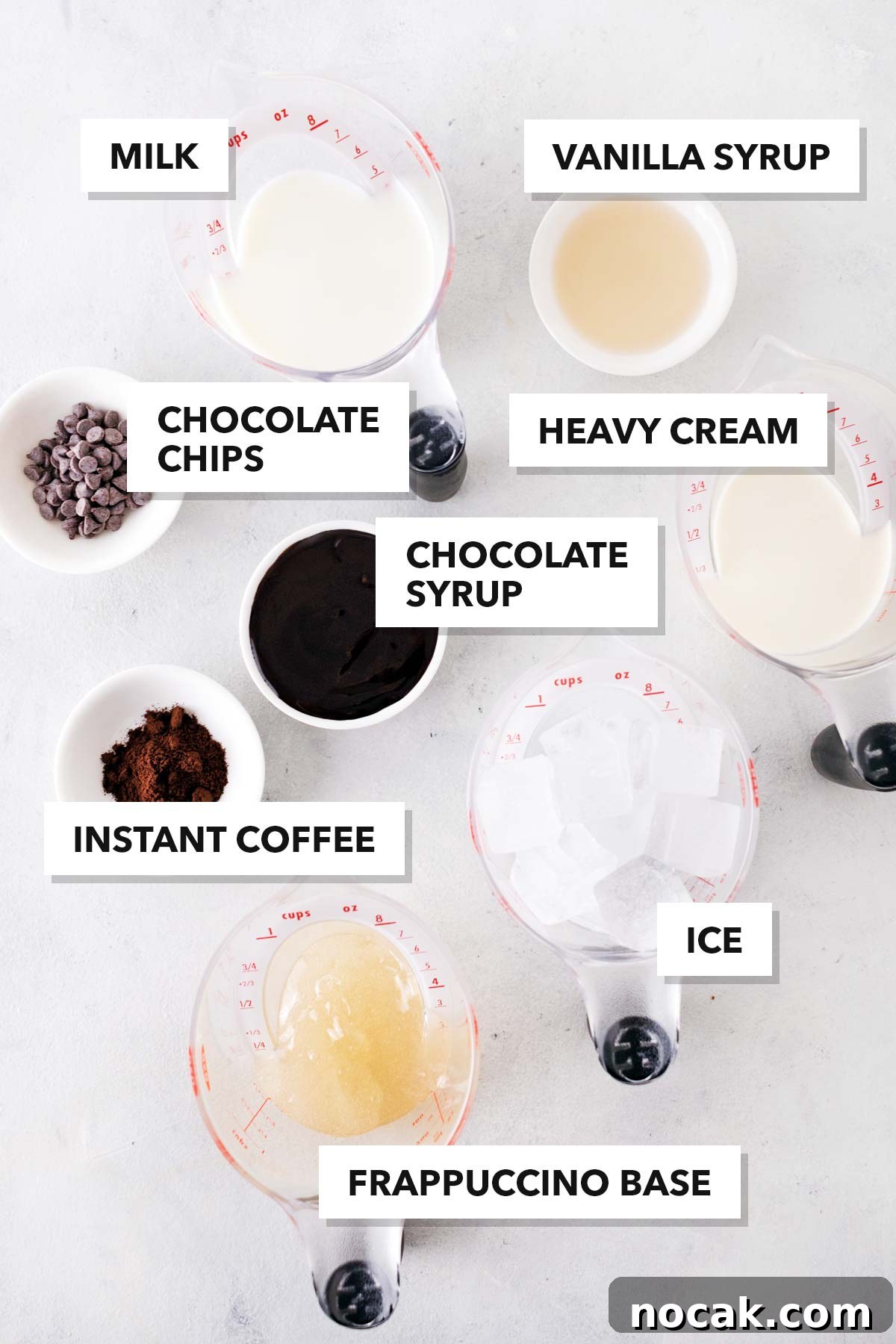 Starbucks Java Chip Frappuccino copycat recipe ingredients.