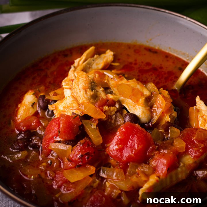 A bowl of warm Chicken Tortilla Soup.