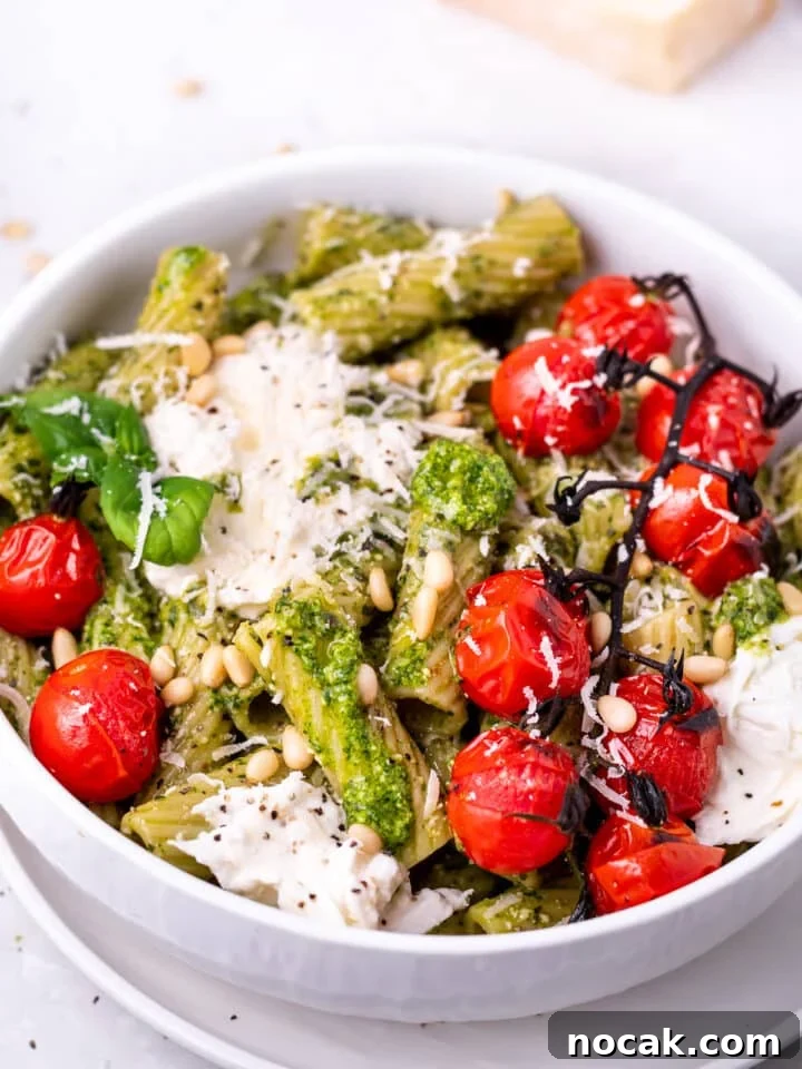 Pesto Rigatoni with Burst Cherry Tomatoes and Creamy Burrata 3 img 4363 2