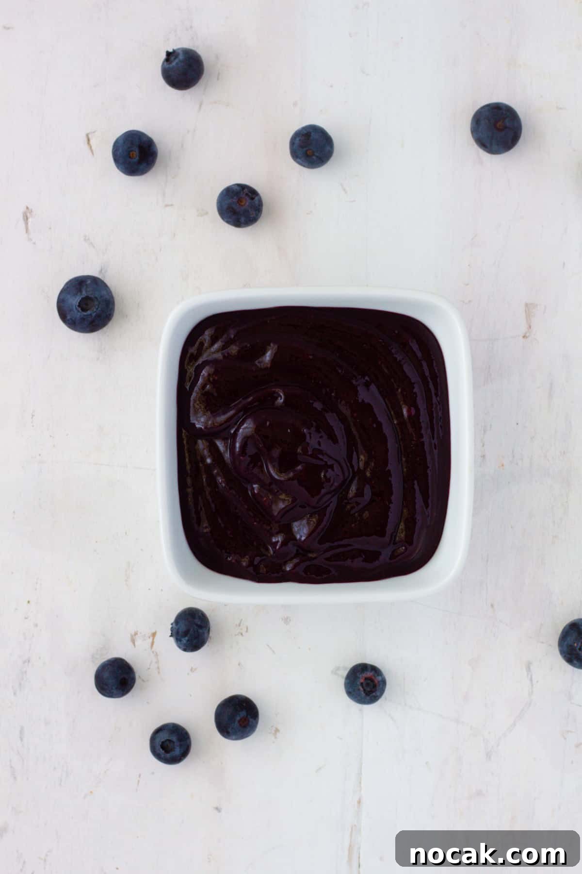 Blueberry BBQ sauce in a small bowl.