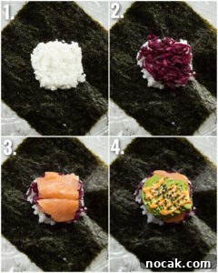 how to make sushi sandwich 4 step by step photos showing how to make sushi sandwich