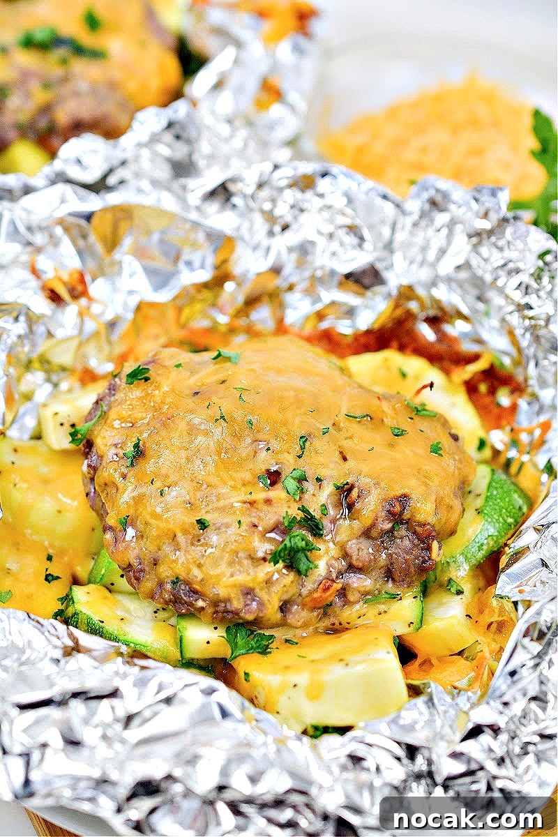Keto Cheeseburger Foil Packets for Air Fryer Cooking 2 Keto Air Fryer Cheeseburger foil packet