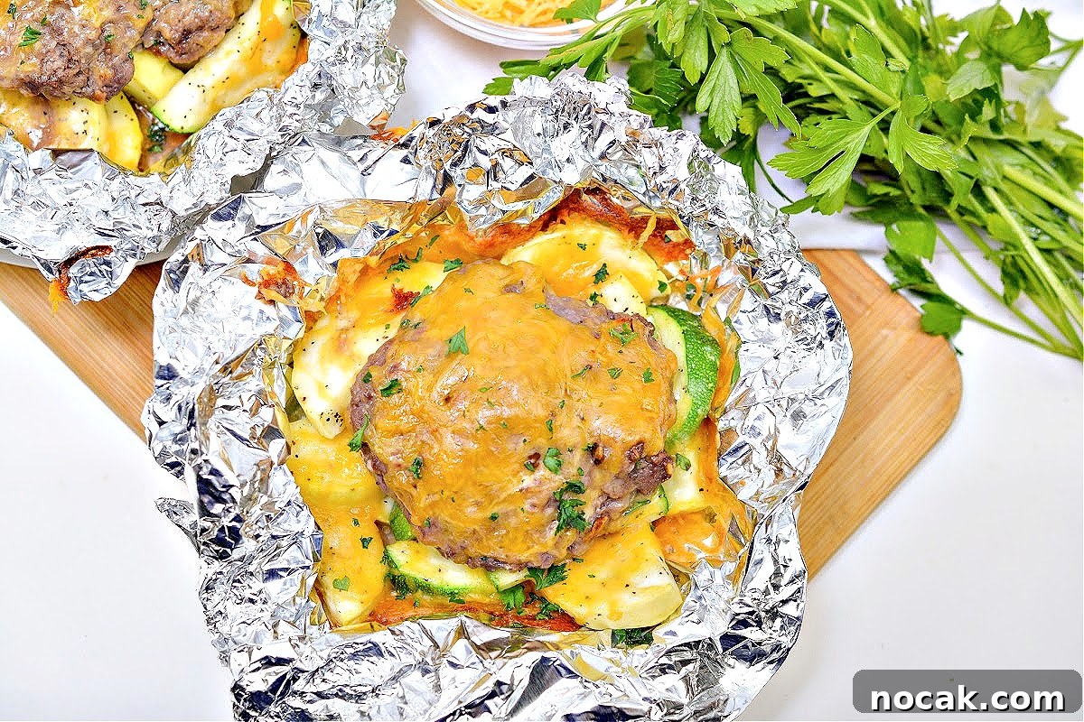 Keto Cheeseburger Foil Packets for Air Fryer Cooking 3 Keto Air Fryer Cheeseburger foil packet