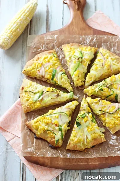 Fresh Corn & Zucchini Pizza with Herbed Ricotta 2 Fresh Corn and Zucchini Pizza with Gouda | cookiemonstercooking.com