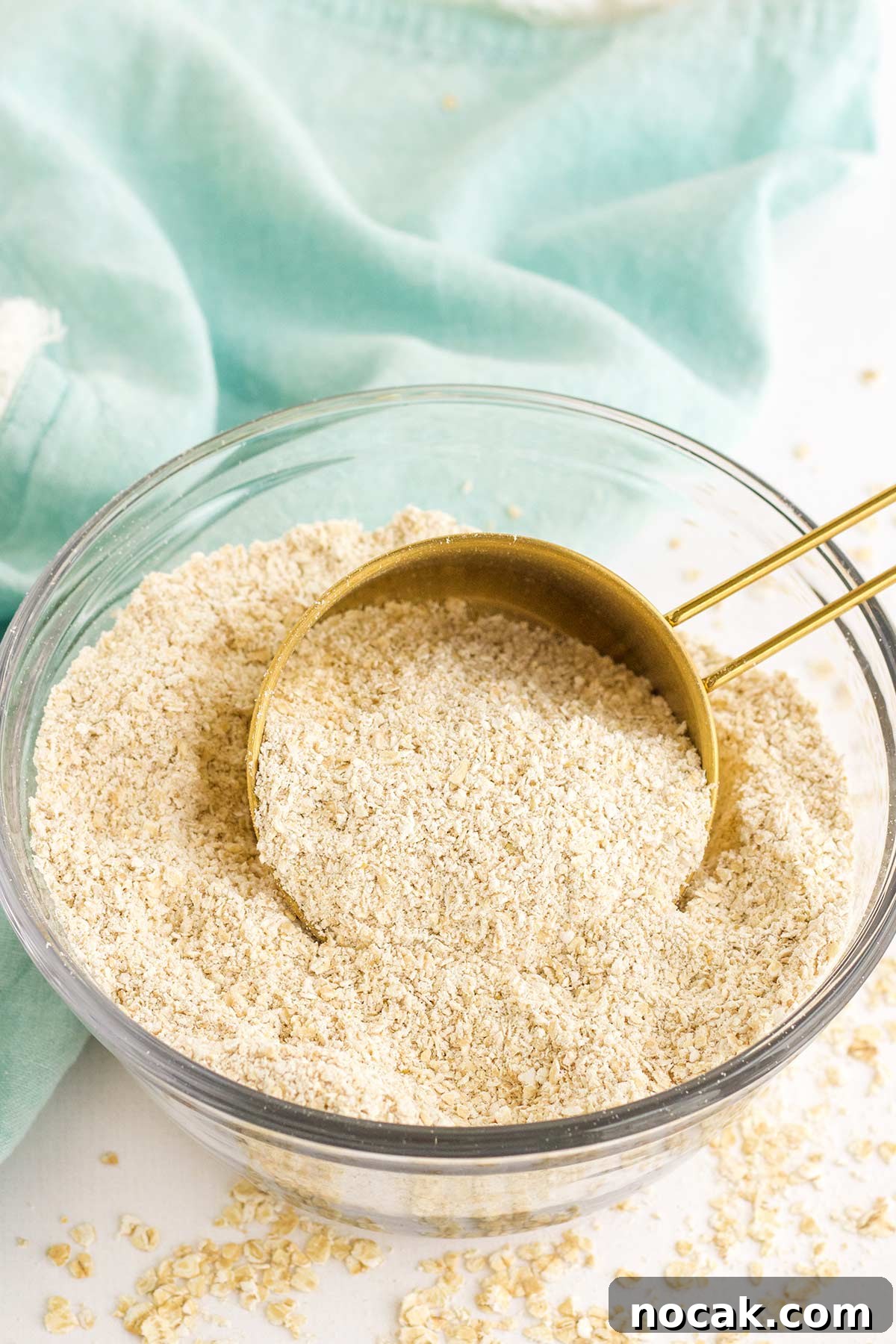 Fluffy Oat Flour Pancakes Recipe for Light, Tender Stacks 4 Mixing together the dry ingredients to make oat flour pancakes.