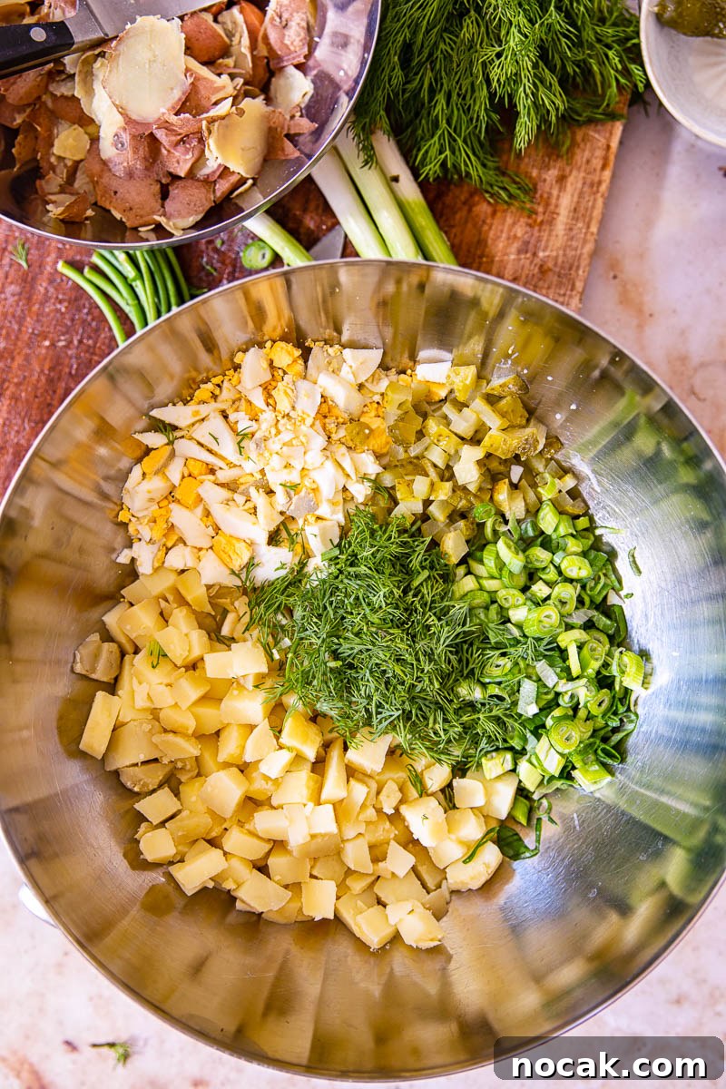 Creamy Dill Potato Salad with Fresh Herbs 3 dill potato salad ingredients