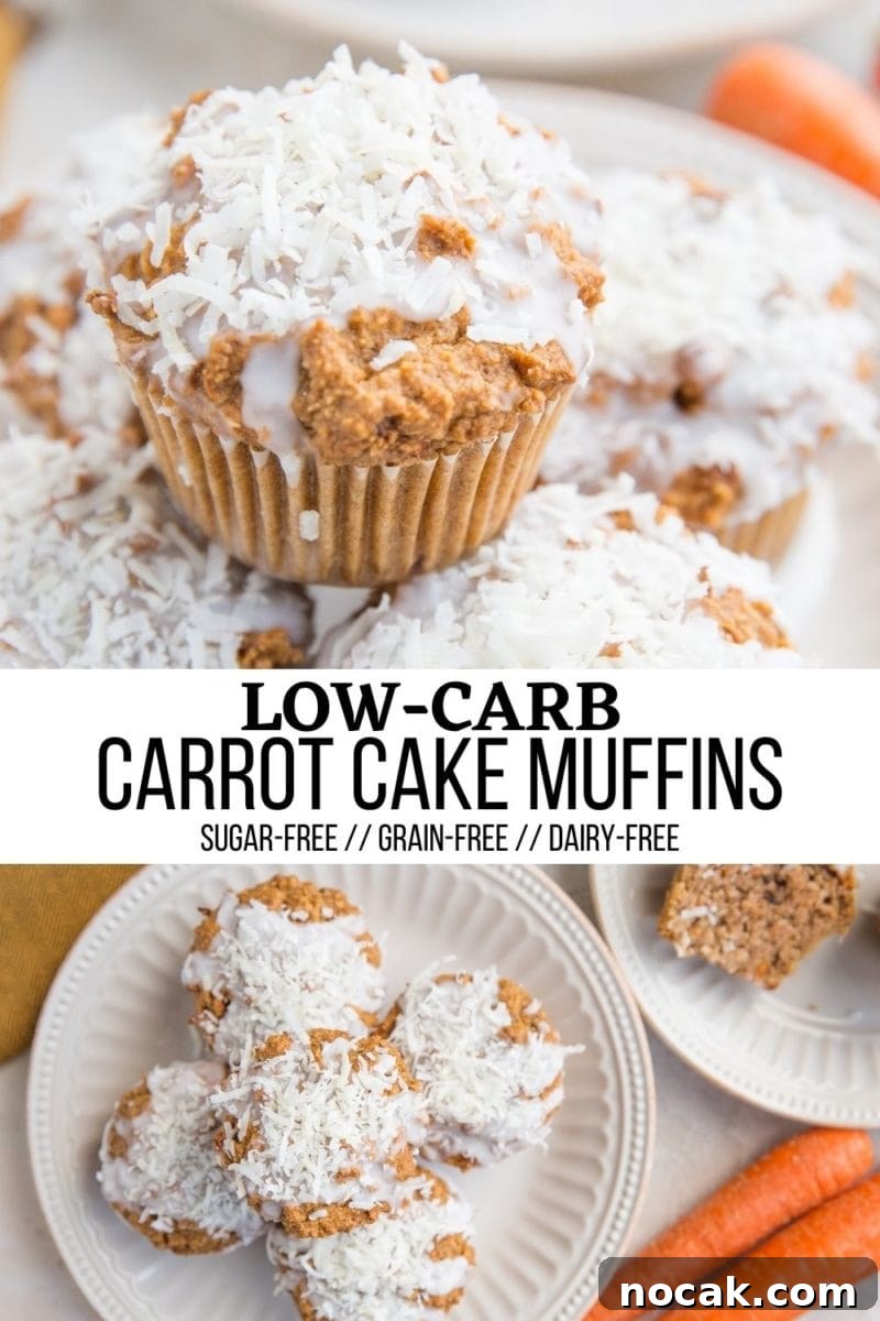 Low-Carb Carrot Cake Muffins with Almond Flour and Cream Cheese Frosting 7 Carrot cake muffins collage