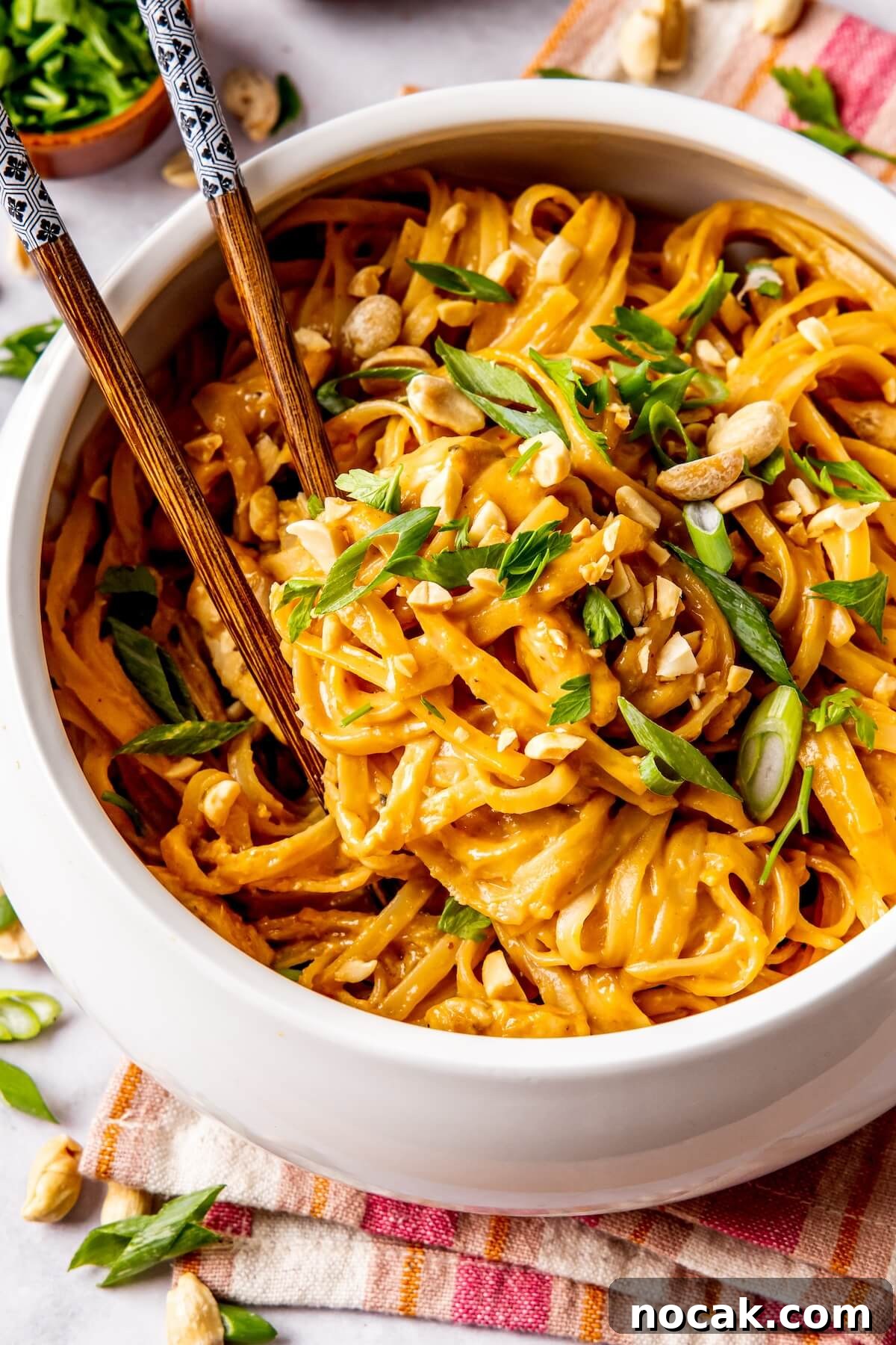 Creamy Spicy Peanut Noodles with Garlic and Lime 7 Easy Saucy Peanut Noodles - Olivia Adriance