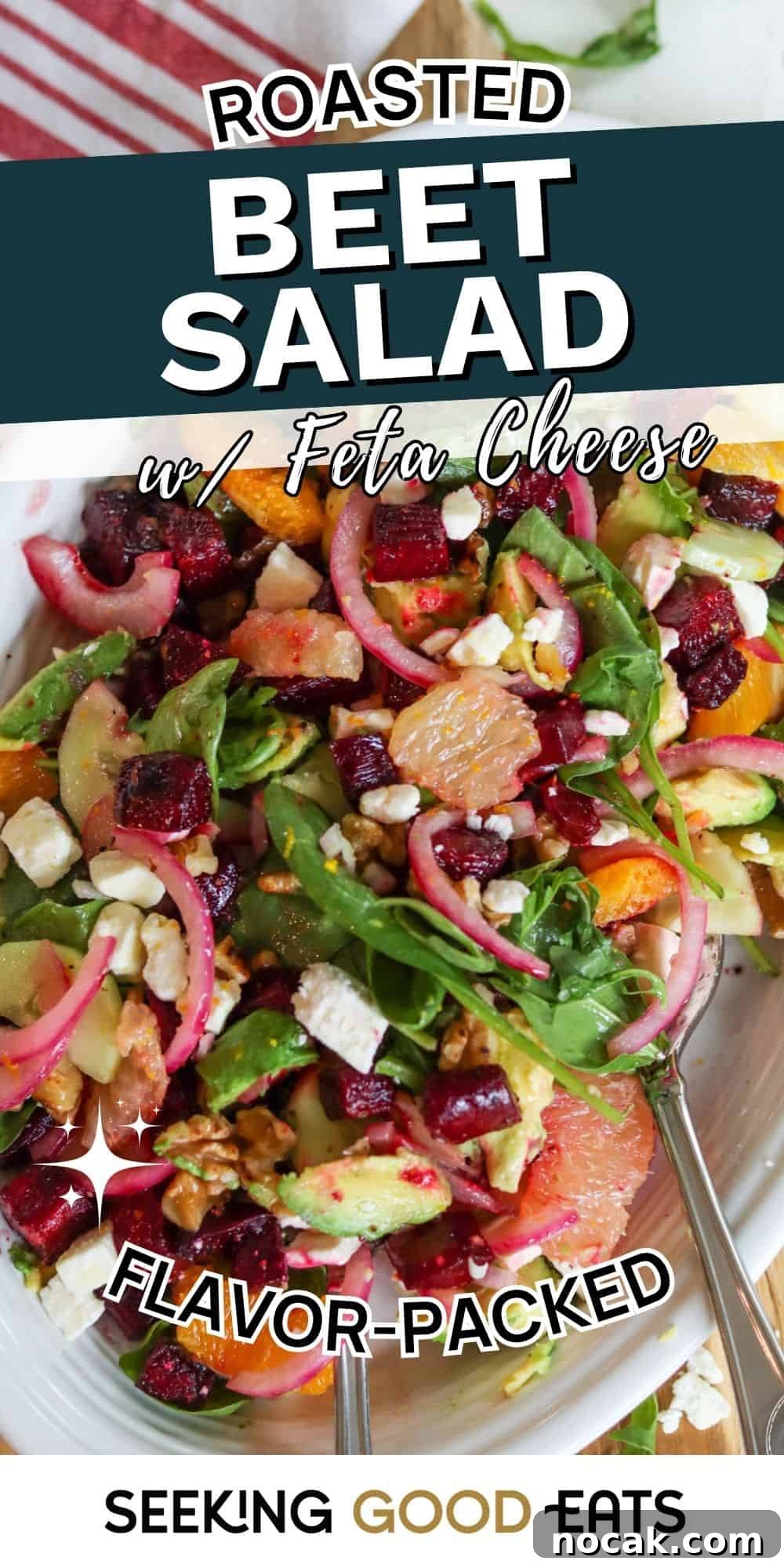 Roasted Beet and Feta Salad with Citrus Vinaigrette Recipe 4 Vibrant Roasted Beet Salad with Feta Cheese