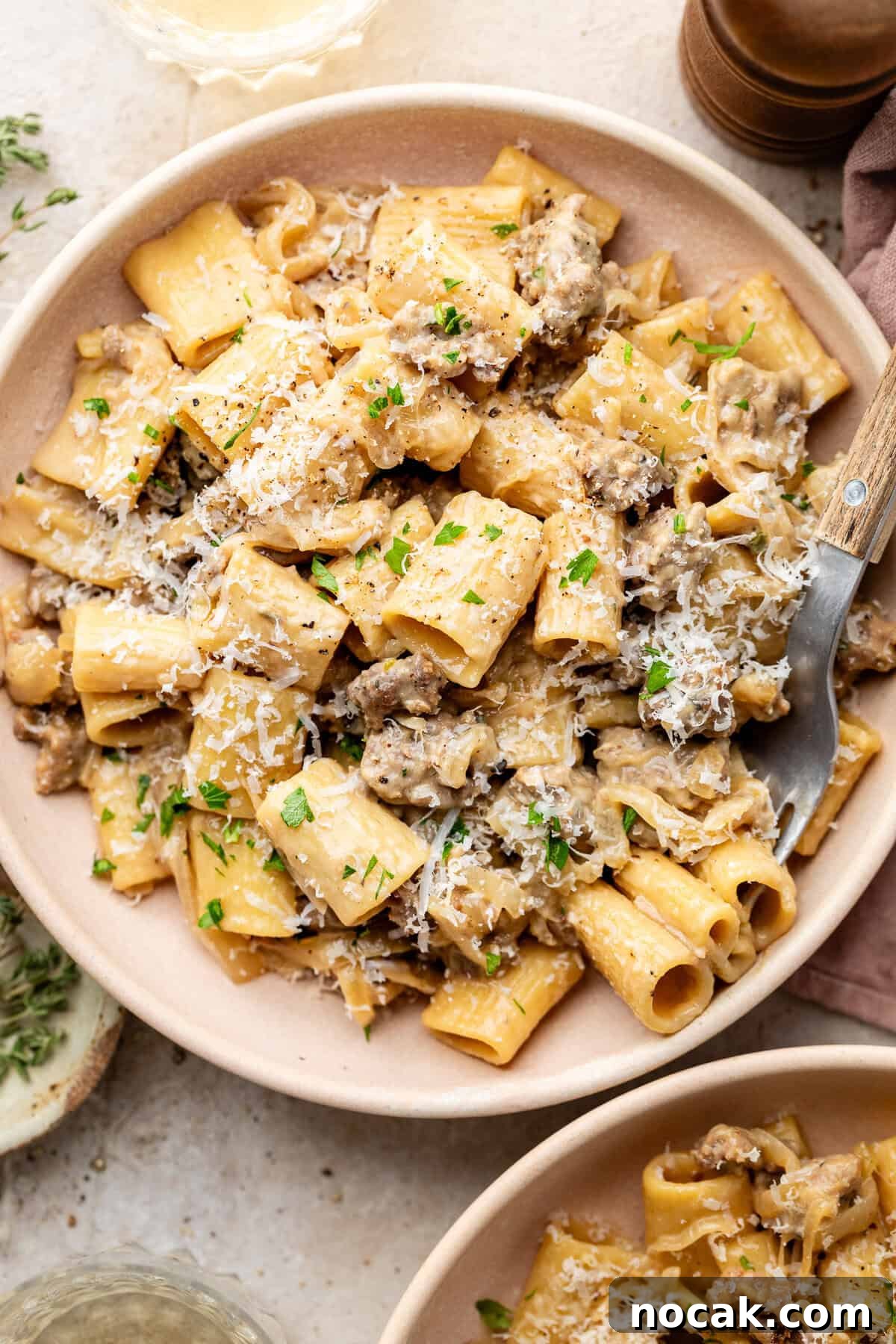 Creamy French Onion Sausage Pasta Recipe 2 sausage french onion pasta
